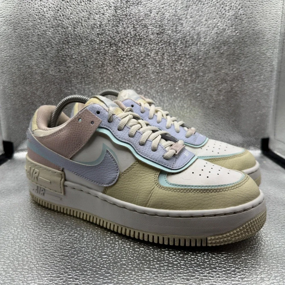 Size 10 Nike Air Force 1 Shadow Womens Pale Ivory Gold Excellent CI0919-106